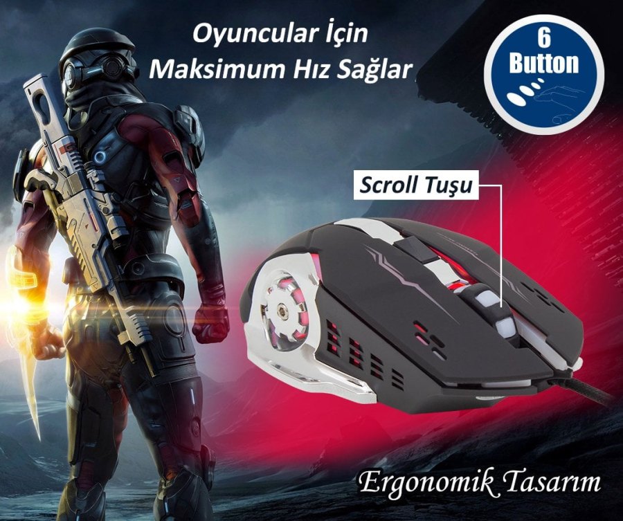 Hello HL-4728 Işıklı Oyuncu Mouse